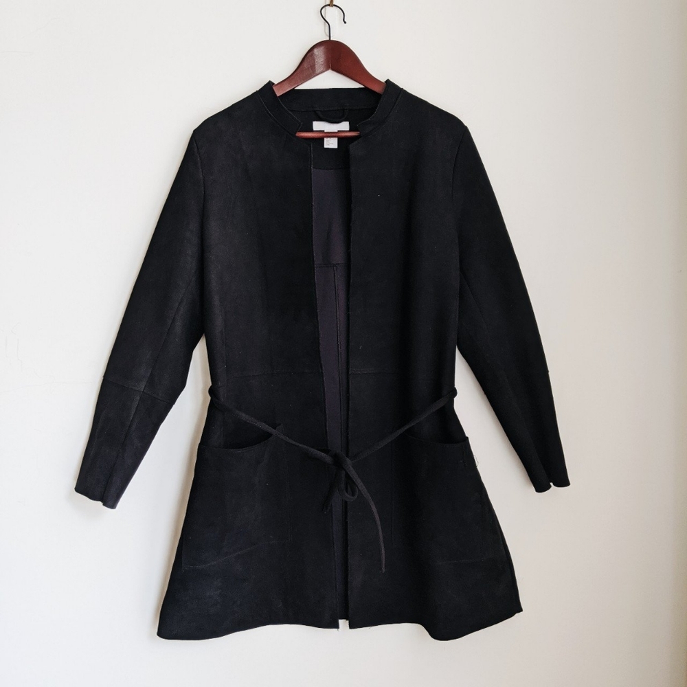 3 for 30 Faux Suede Coat with small tie belt